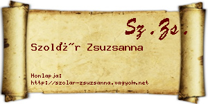 Szolár Zsuzsanna névjegykártya